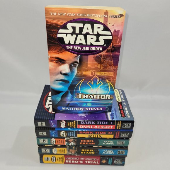 Star Wars 6 New Jedi Order Softcover Books Dark Tide Agents Chaos & More - Picture 1 of 2
